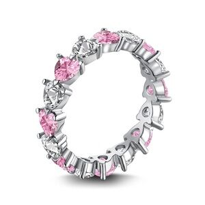 Elegant Pink and Silver Women's Ring